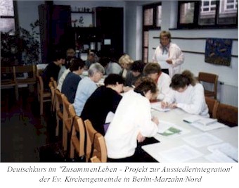 deutschkurs im "ZusammenLeben - Projekt zur Aussiedlerintegration" der Ev. Kirchengemeinde Berlin-Marzahn/Nord